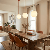 Modern Glass Chandelier – Six-Head Curved Arm
