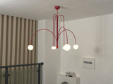 Modern Glass Chandelier – Six-Head Curved Arm