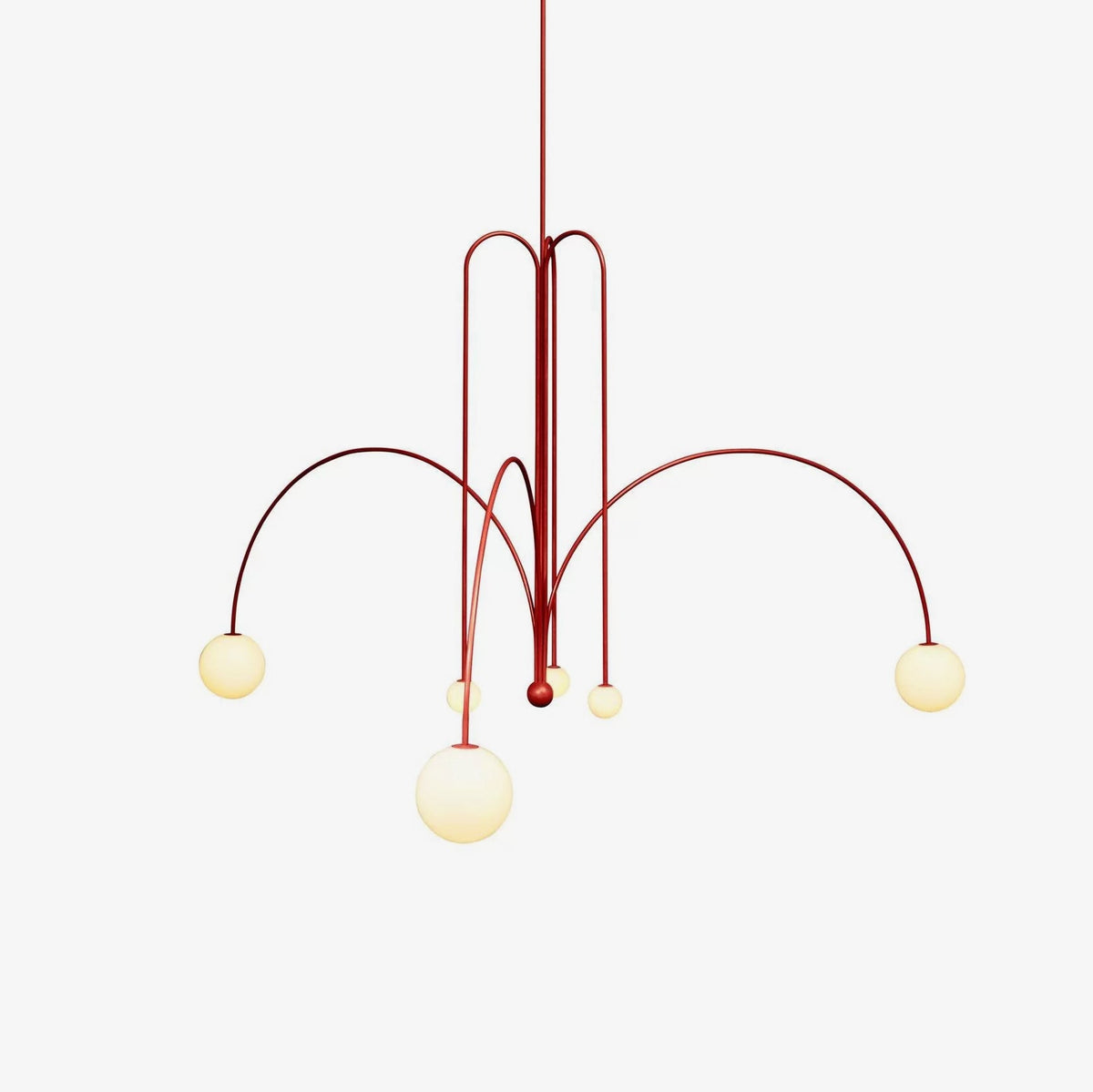Modern Glass Chandelier – Six-Head Curved Arm