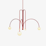 Modern Glass Chandelier – Six-Head Curved Arm