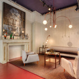 Modern Glass Chandelier – Six-Head Curved Arm