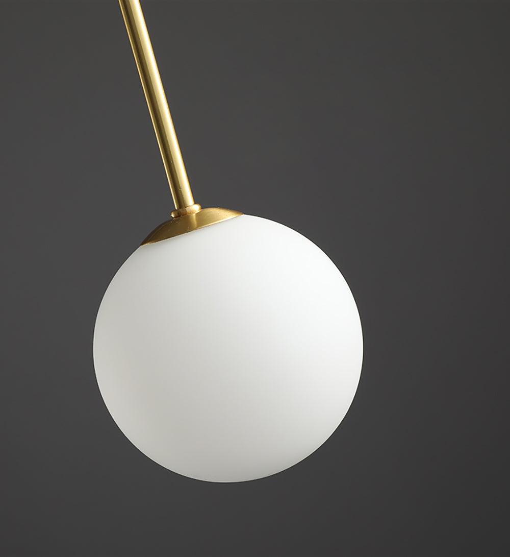 Modern Glass Chandelier – Six-Head Curved Arm