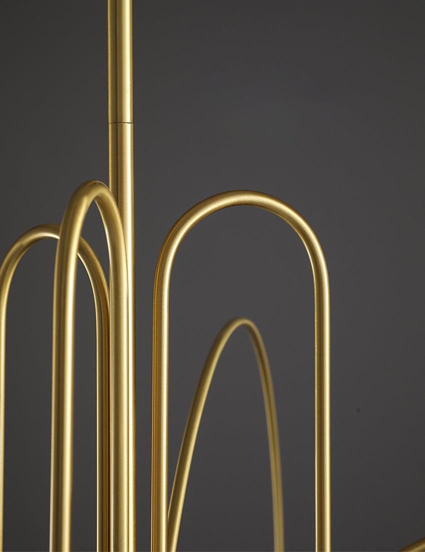 Modern Glass Chandelier – Six-Head Curved Arm