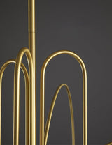 Modern Glass Chandelier – Six-Head Curved Arm