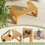Fenoss® Foldable Bamboo Toilet Stool with Non Slip Base