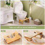 Fenoss® Foldable Bamboo Toilet Stool with Non Slip Base
