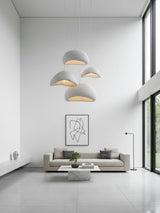 Minimalist White Dome Pendant Light – Moon Shade