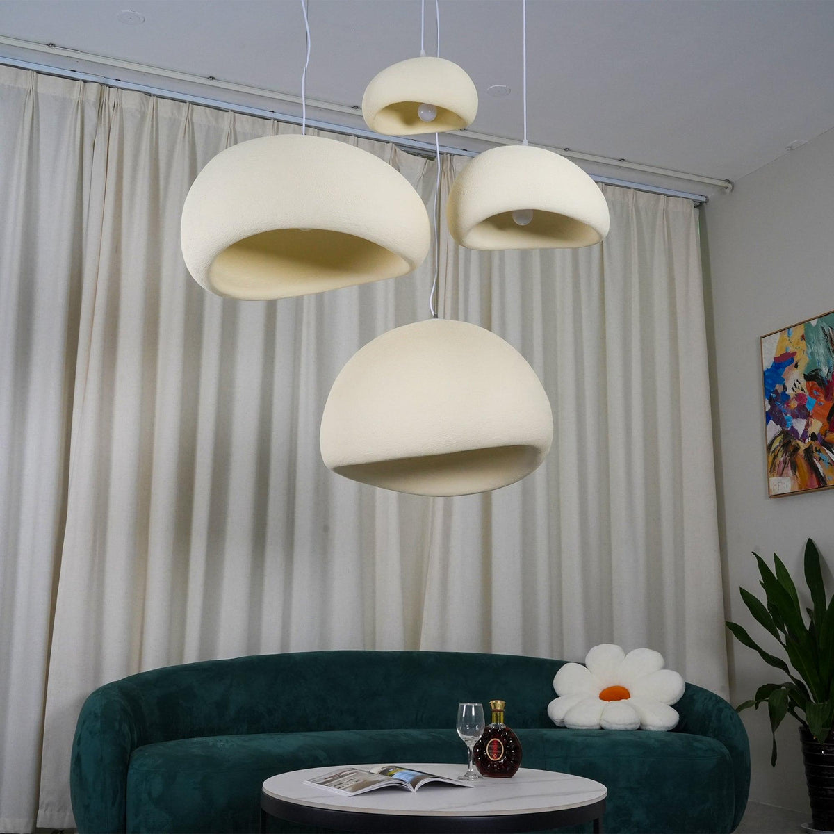 Organic White Cloud Pendant Light – Sphere Shade