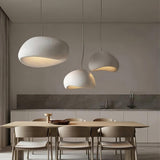Minimalist White Dome Pendant Light – Moon Shade