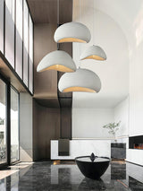 Minimalist White Dome Pendant Light – Moon Shade