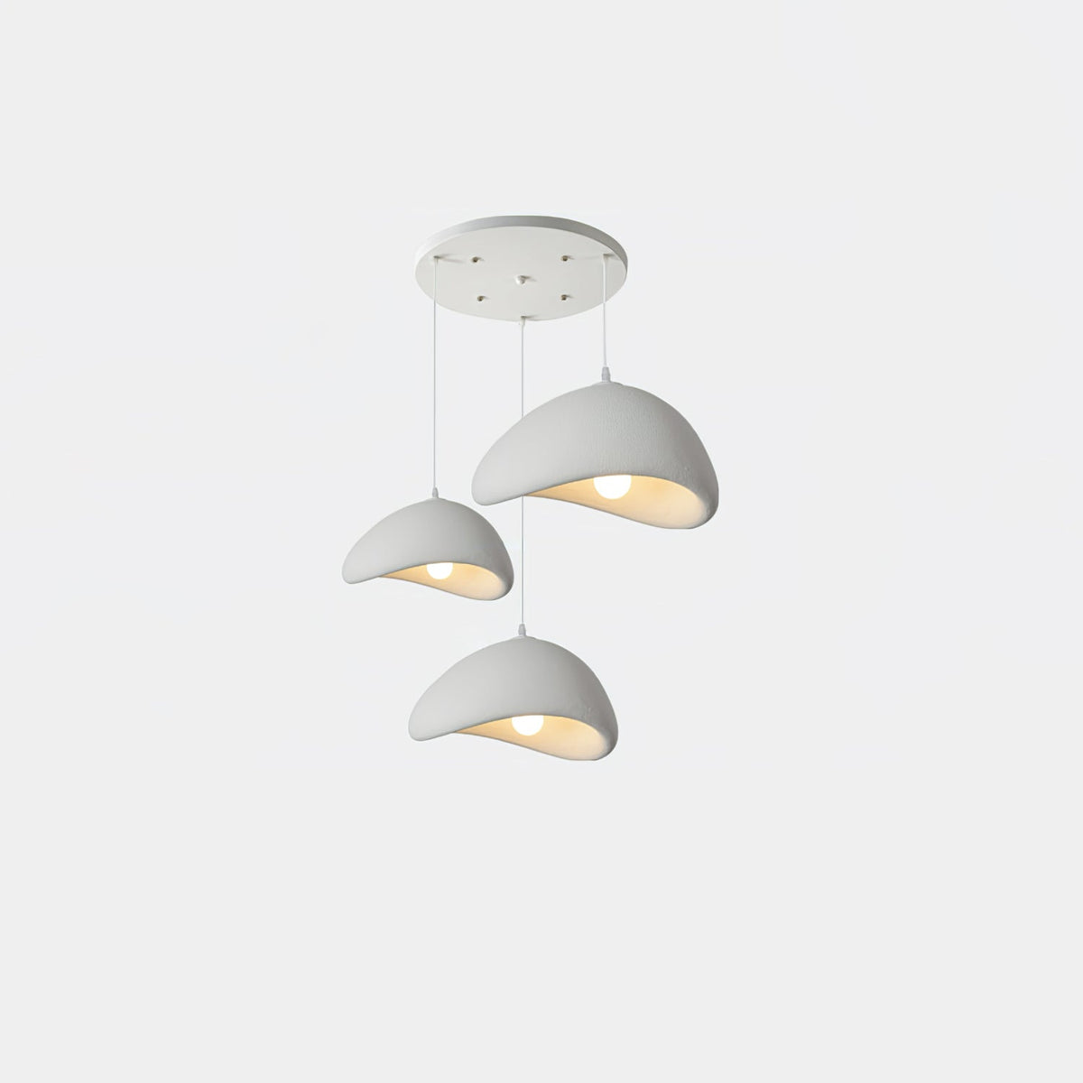 Minimalist White Dome Pendant Light – Moon Shade