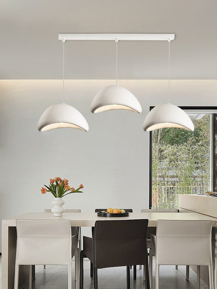 Minimalist White Dome Pendant Light – Moon Shade