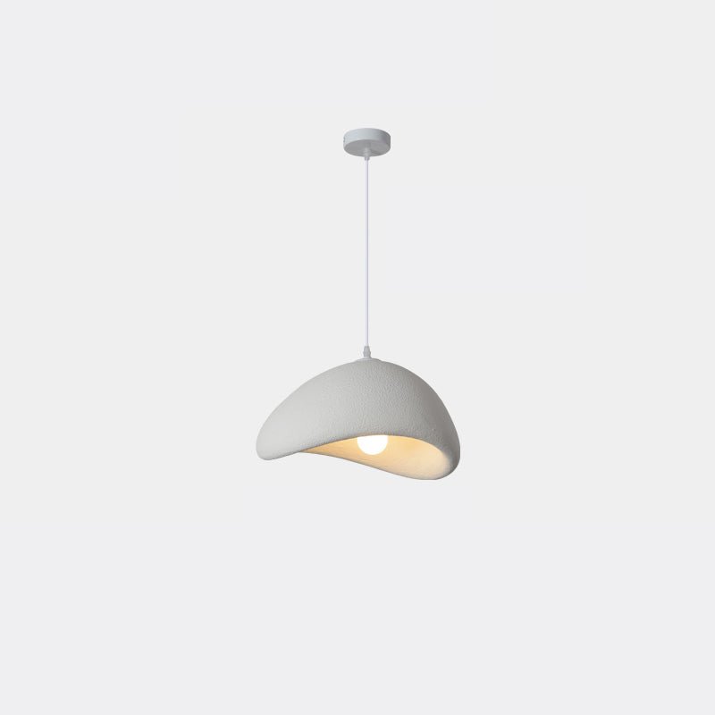 Minimalist White Dome Pendant Light – Moon Shade