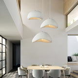 Minimalist White Dome Pendant Light – Moon Shade