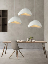 Minimalist White Dome Pendant Light – Moon Shade