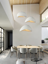 Minimalist White Dome Pendant Light – Moon Shade