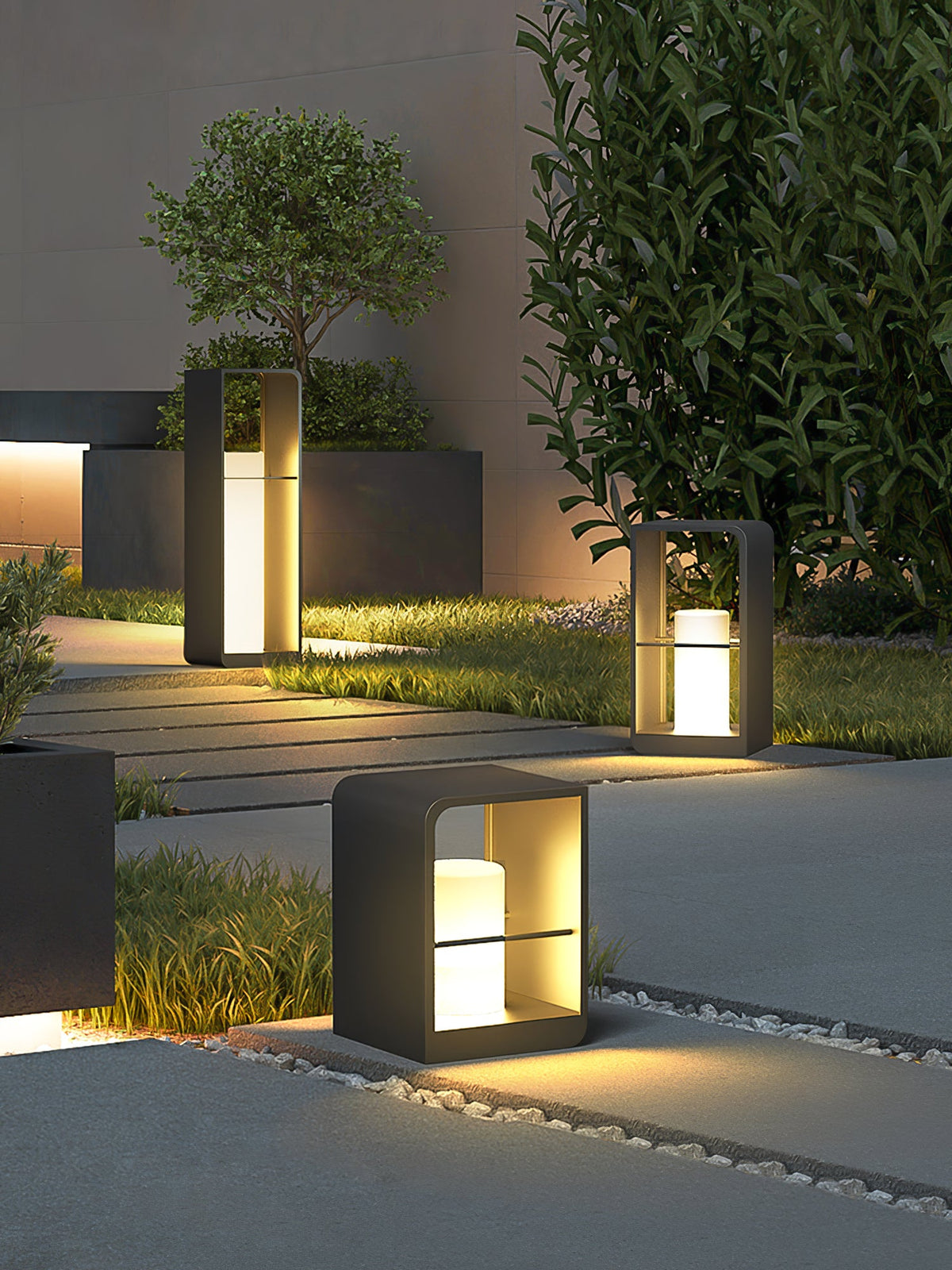 Modern Black Lantern Garden Light – Path Light for Yard