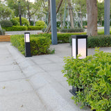Modern Black Bollard Light – Column Path Light for Yard