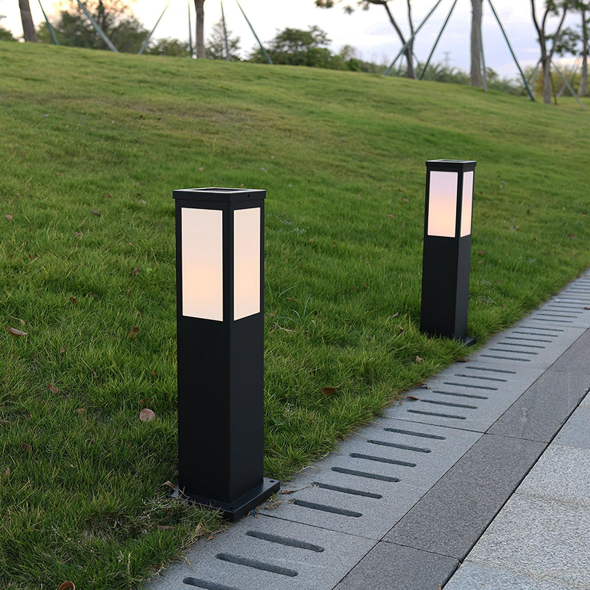 Modern Black Bollard Light – Column Path Light for Yard