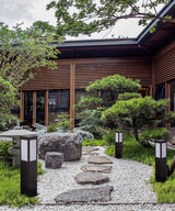 Modern Black Bollard Light – Column Path Light for Yard