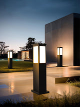 Black Solar Bollard Light – Column Path Light for Driveway