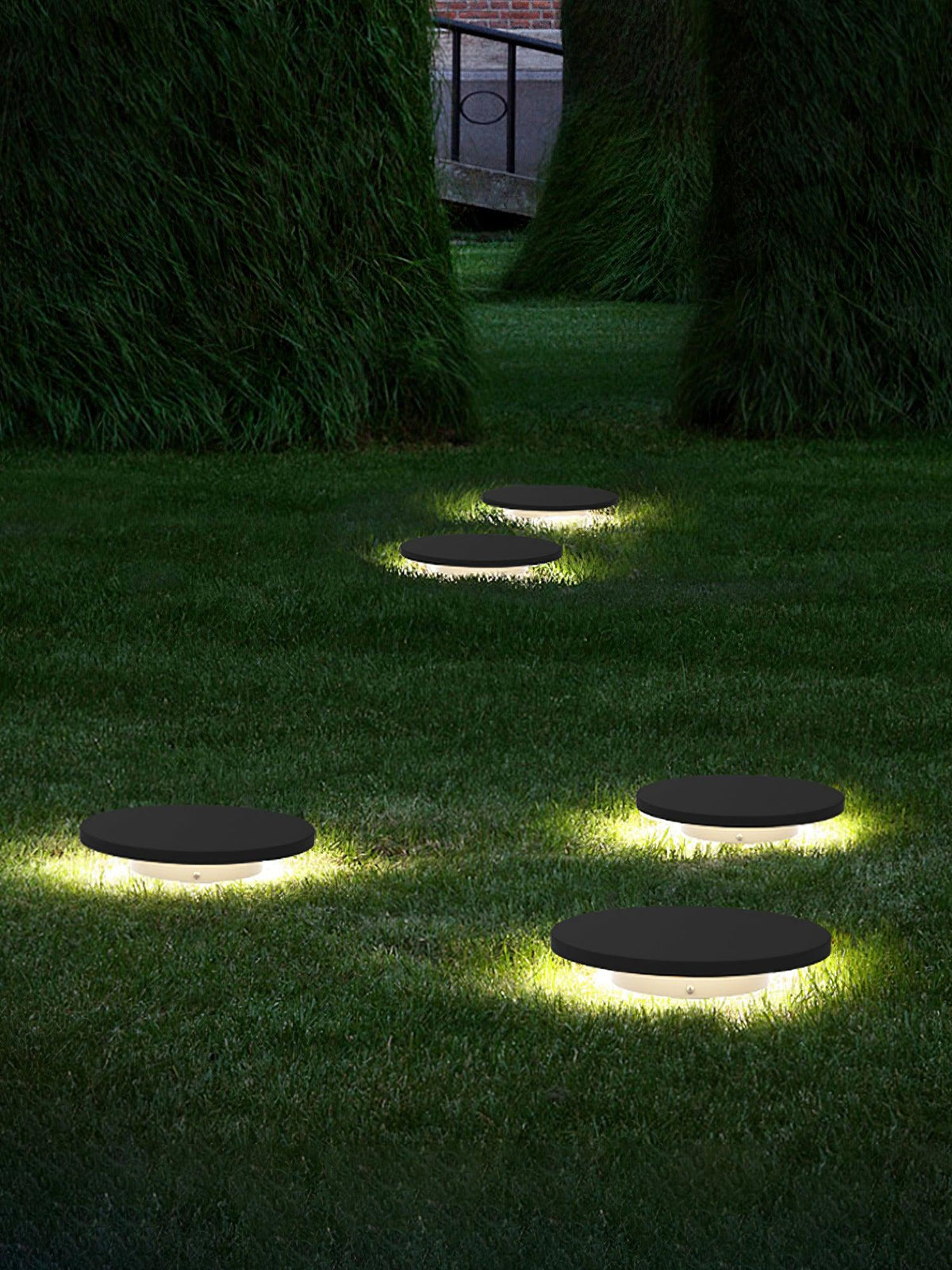Black Solar Disc Light – Lawn Spike Light for Garden