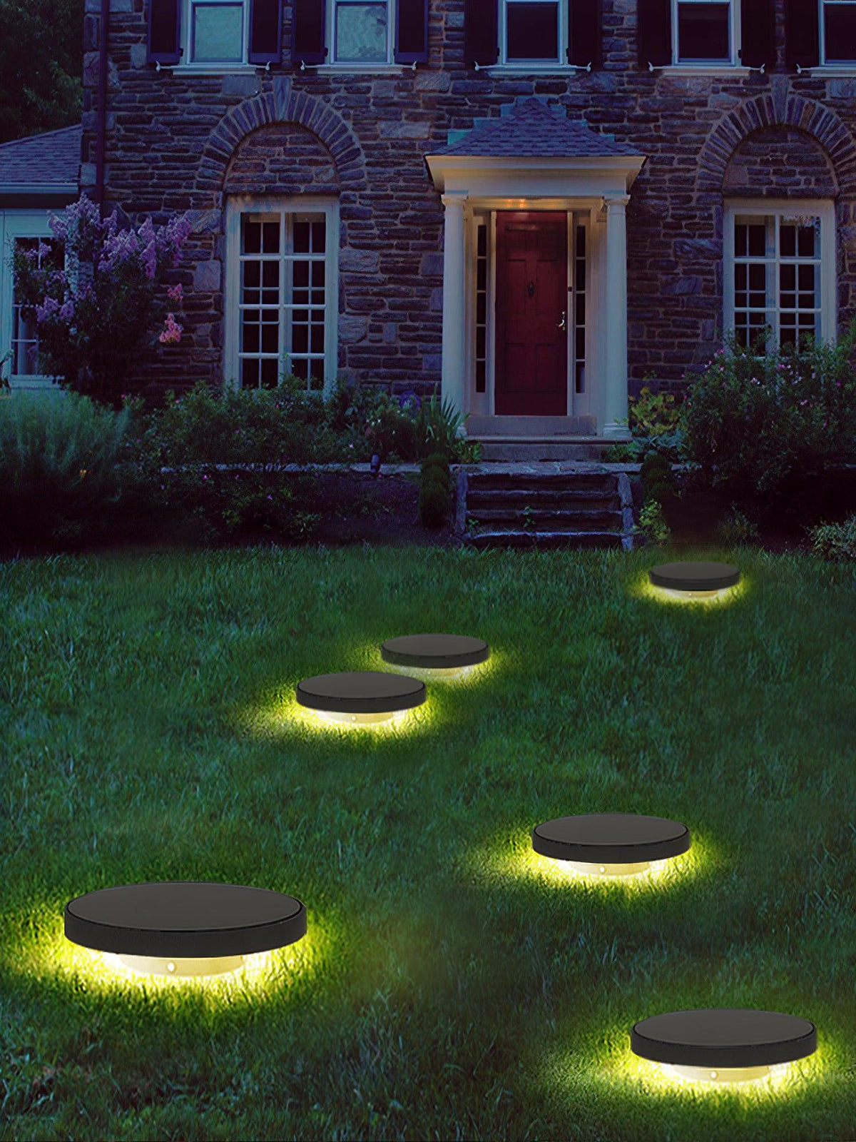 Black Solar Disc Light – Lawn Spike Light for Garden