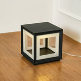 Modern Black Cube Post Light – Solar Pillar Light for Yard