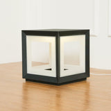 Modern Black Cube Post Light – Solar Pillar Light for Yard