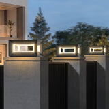 Modern Black Cube Post Light – Solar Pillar Light for Yard