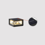 Modern Black Cube Post Light – Solar Pillar Light for Yard