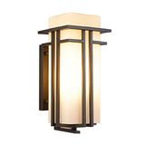 Retro Black Lantern Wall Light – Glass Sconce for Porch
