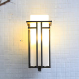 Retro Black Lantern Wall Light – Glass Sconce for Porch