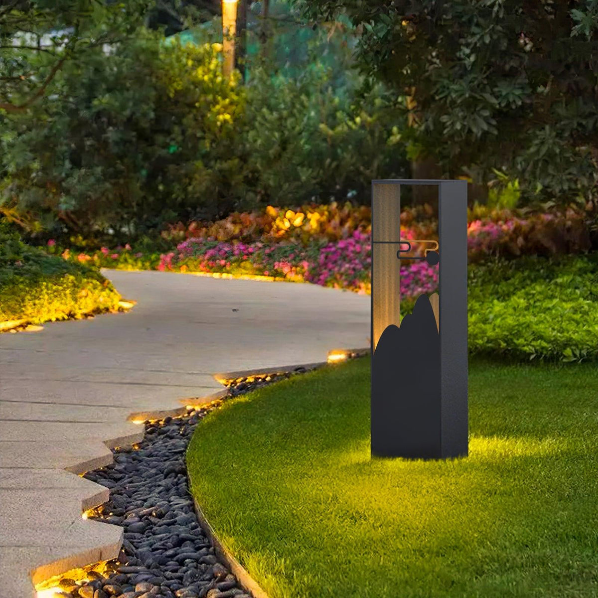 Modern Black Geometric Solar Light – Garden Light for Yard