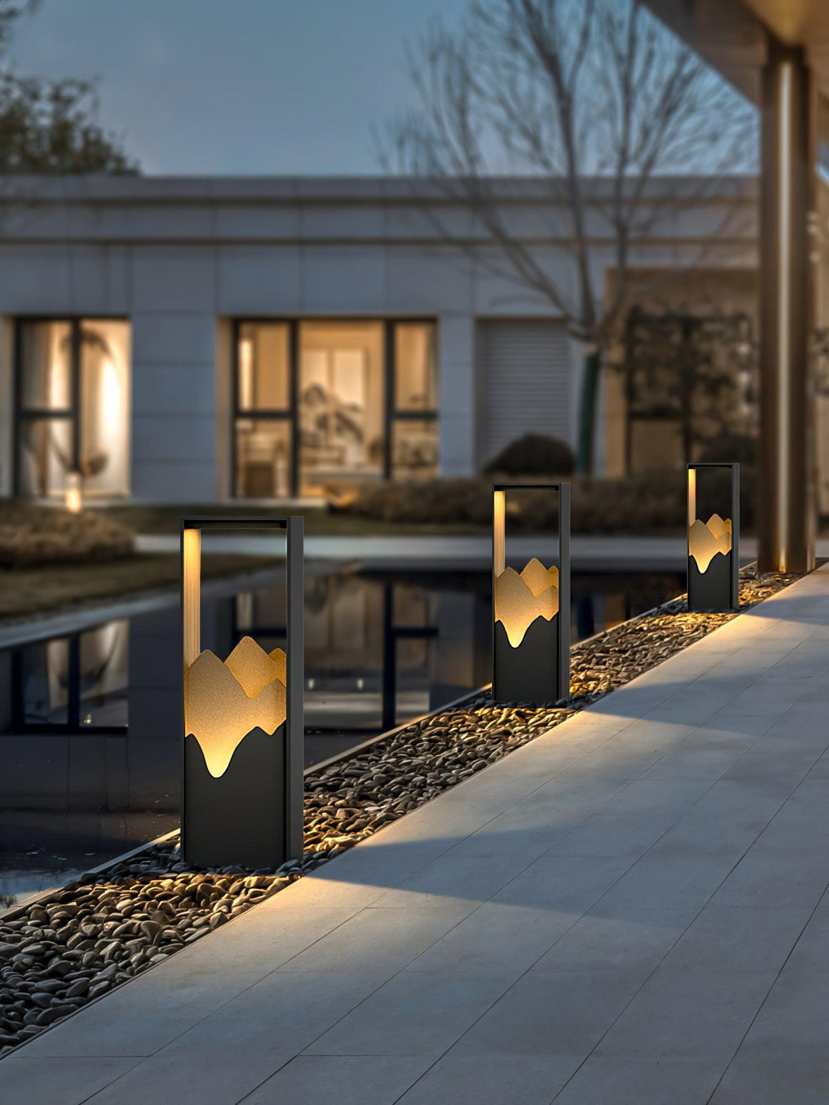 Modern Black Geometric Solar Light – Garden Light for Yard