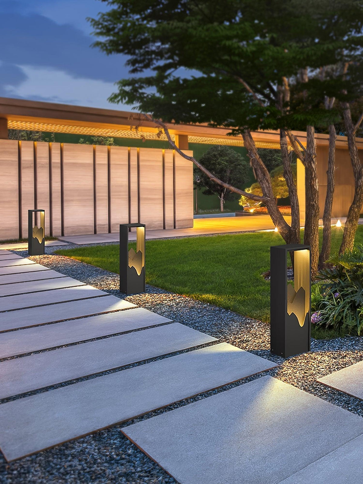 Modern Black Geometric Solar Light – Garden Light for Yard