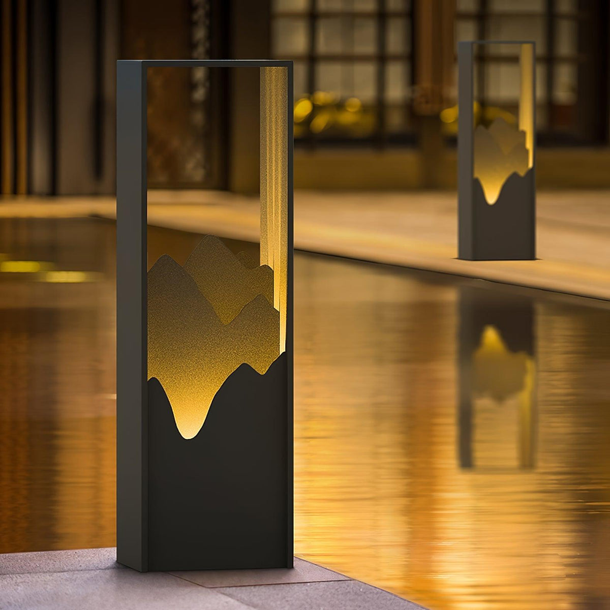Modern Black Geometric Solar Light – Garden Light for Yard