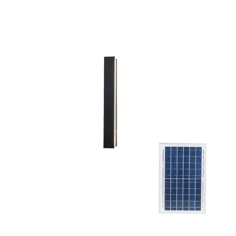 Modern Black Solar Wall Light – Long Strip Sconce for Porch