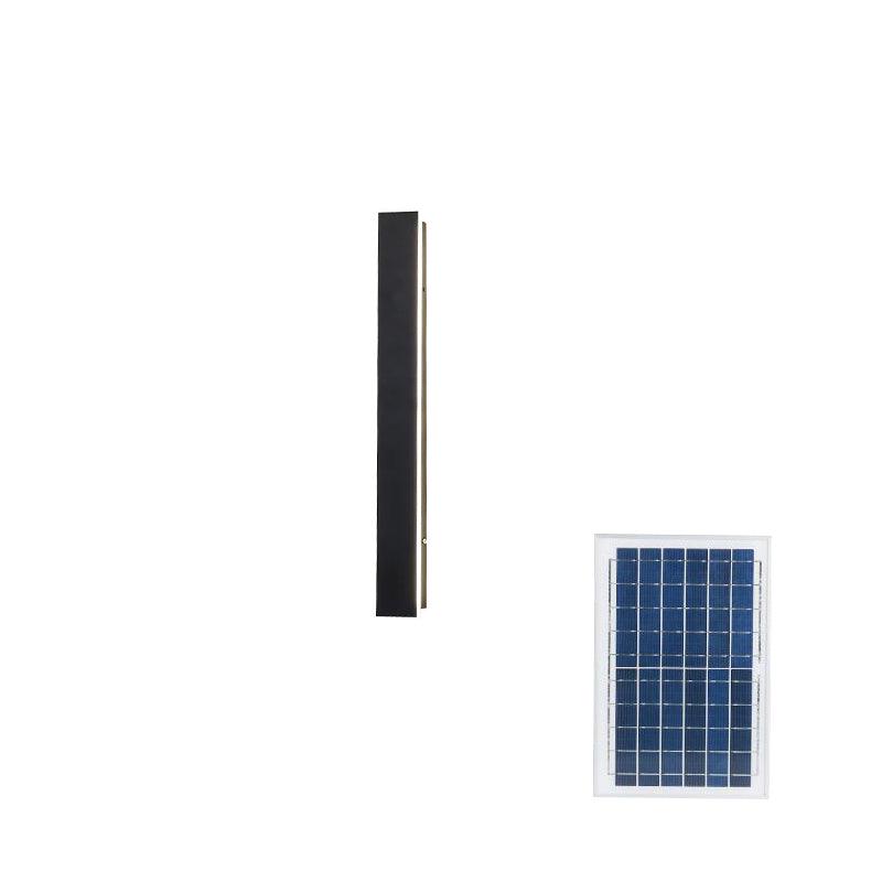 Modern Black Solar Wall Light – Long Strip Sconce for Porch
