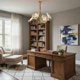 Modern Gold Frosted Glass Lotus Chandelier – Leaf