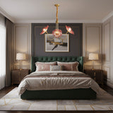 Modern Gold Frosted Glass Lotus Chandelier – Leaf