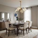 Modern Gold Frosted Glass Lotus Chandelier – Leaf