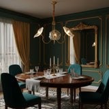 Modern Gold Frosted Glass Lotus Chandelier – Leaf