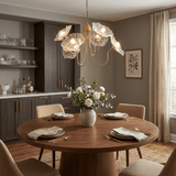 Modern Gold Frosted Glass Lotus Chandelier – Leaf
