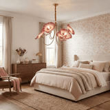 Modern Gold Frosted Glass Lotus Chandelier – Leaf