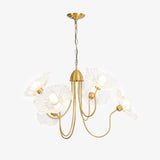 Modern Gold Frosted Glass Lotus Chandelier – Leaf