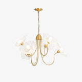 Modern Gold Frosted Glass Lotus Chandelier – Leaf