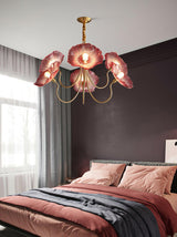 Modern Gold Frosted Glass Lotus Chandelier – Leaf