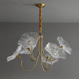 Modern Gold Frosted Glass Lotus Chandelier – Leaf