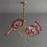 Modern Gold Frosted Glass Lotus Chandelier – Leaf